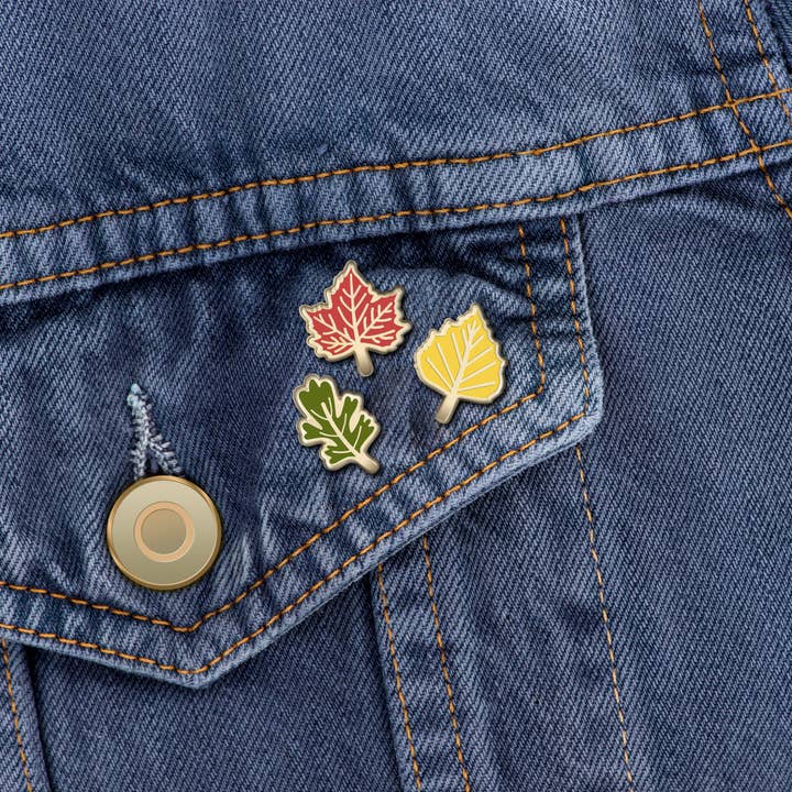 Mini Leaf Enamel Pin Set of 3 for wholesale by Plant Scouts