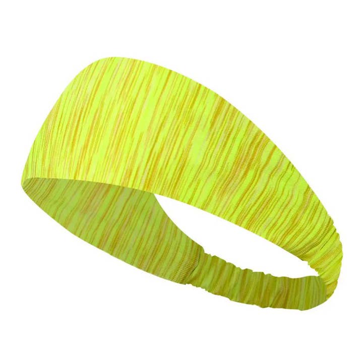Zweetabsorberende yoga haarband Heather Neon Geel voor wholesale door My Healing Bracelet