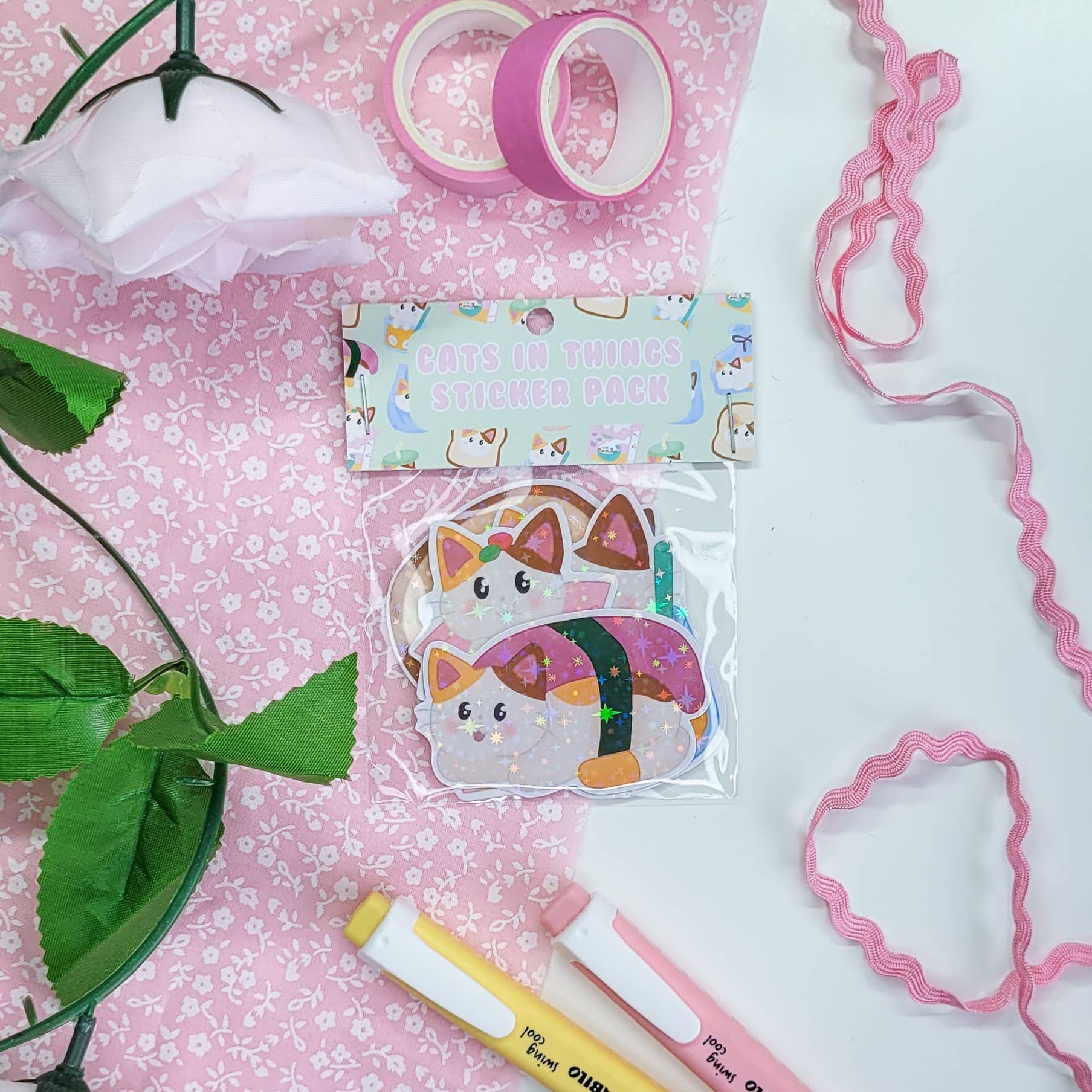 Okupoku – wholesale Sticker – Cats in things Sticker pack6