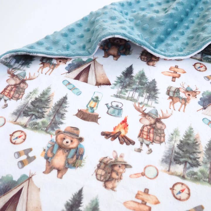 Honey Lemonade- Minky Baby Blankets and Gifts - Wholesale Bedding Blanket - Kids & Baby - Baby & Toddler Minky Blanket - Let's Go Camping6