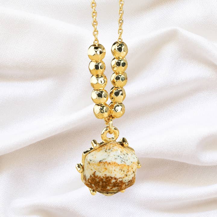 Velarosa Studio LLC - Wholesale Pendant/Charm Necklace - Hexagon Natural Stone Pendant Necklace3