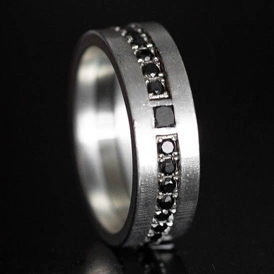 Diamond Double Round Interlock Ring for wholesale by NicolasAmbrosio