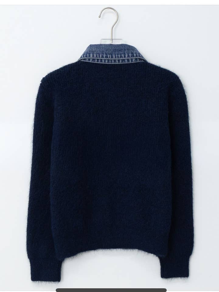 Little Light - Wholesale Jacket - Women's - Denim Layered Pocket Knit Jacket22