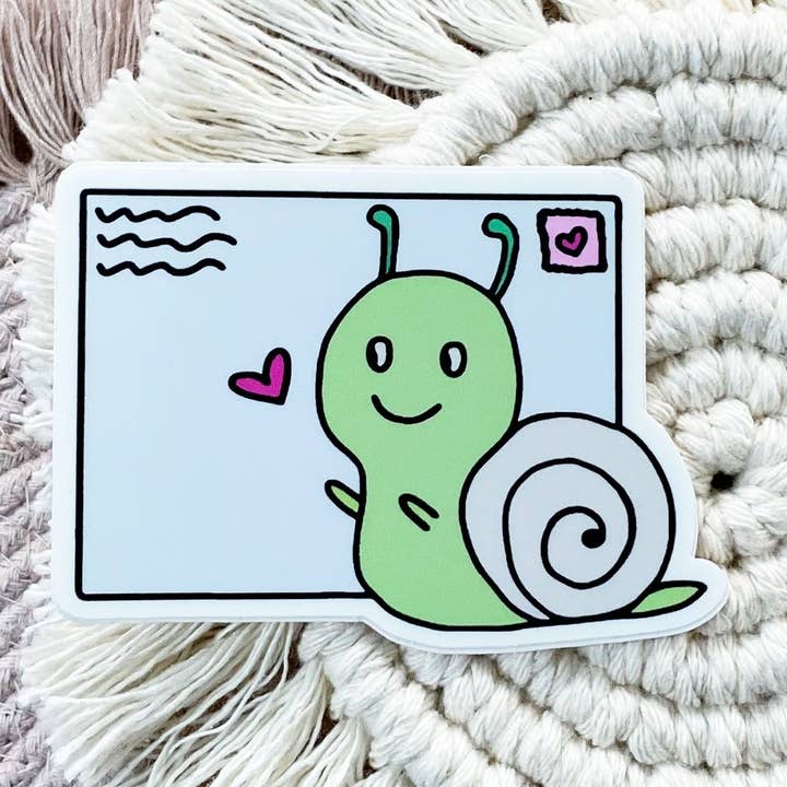 Autocollant en forme d'escargot, 3 x 2,1 pouces pour la vente par whimsy & zest