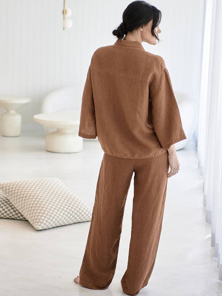 Noce moscata Camicia Fundamental in lino - Noce moscata in vendita all'ingrosso su Faire3