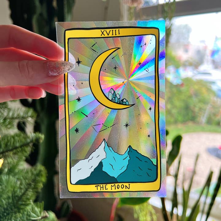 Moon Tarot Card Suncatcher Window Decal for wholesale by Jess Weymouth