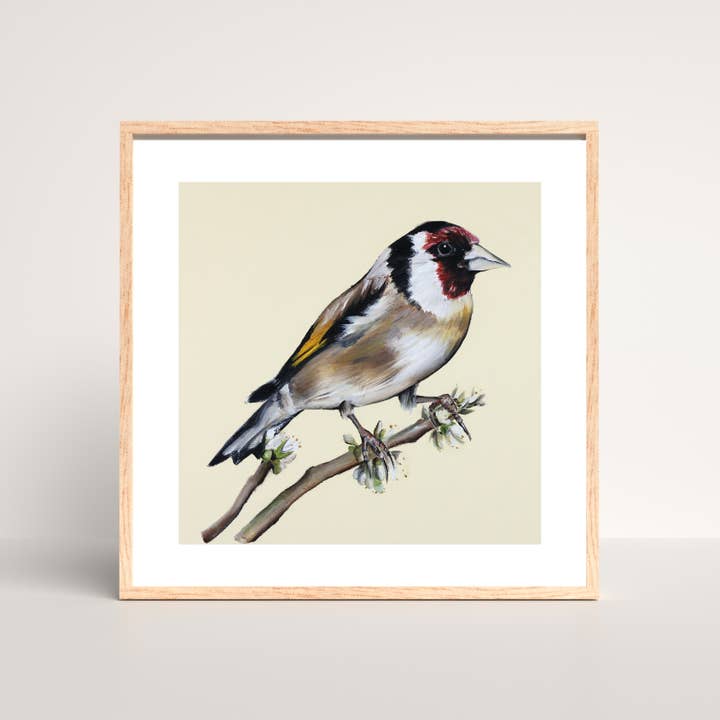 Goldfinch hand-painted print for wholesale by Dollybirds Art