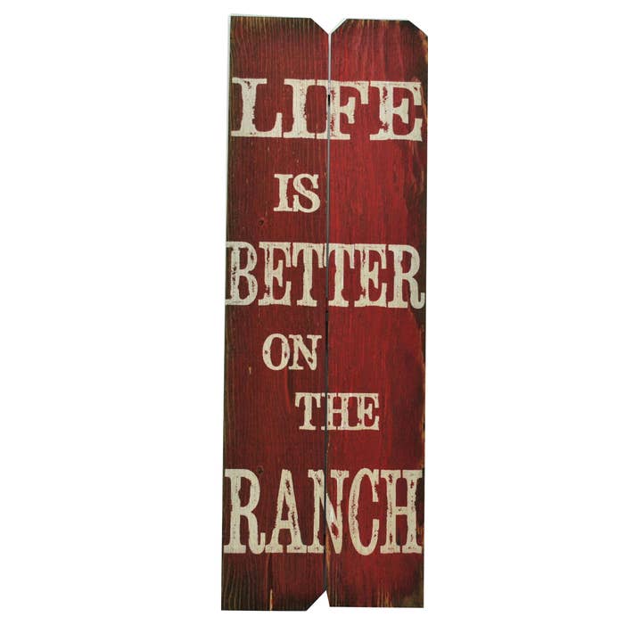 12 x 36 Red/White Life is Better on the Ranch for wholesale by Boulder Innovations