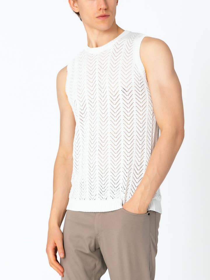 Men's Muscle Fit Tank Top - Off White for wholesale by Ron Tomson