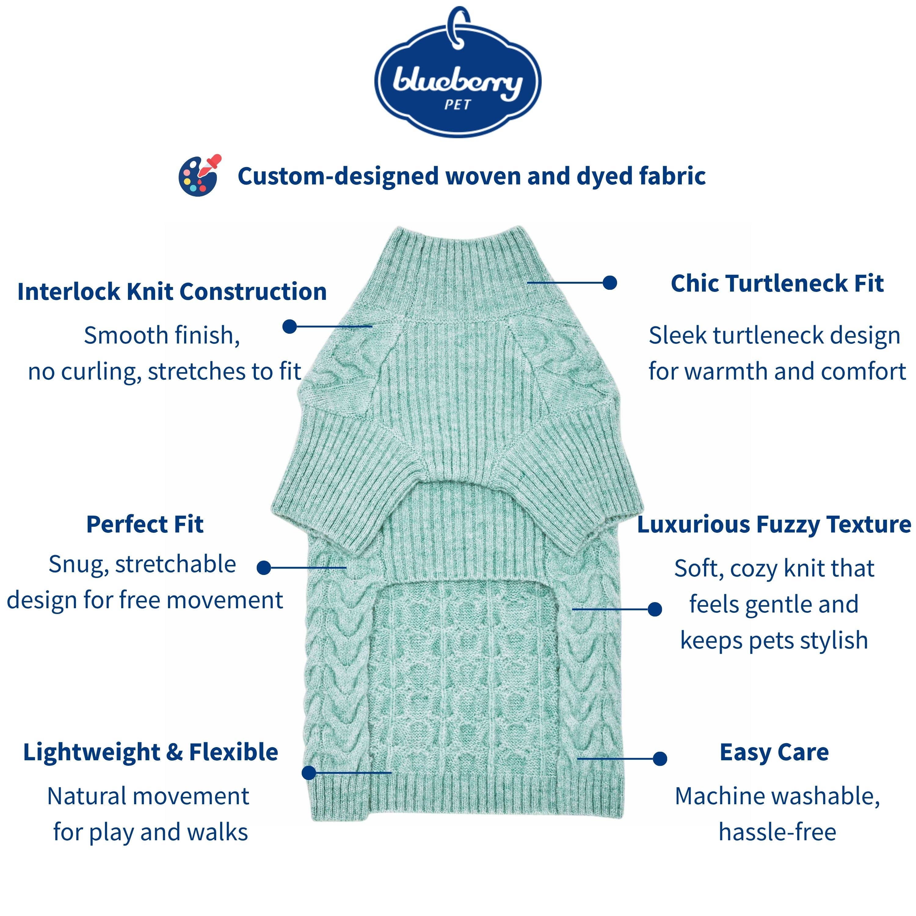 Blueberry Pet - Wholesale Pet Sweater - Dog - Custom-Knit& Dyed UltraSoft Brushed Fuzzy Turtleneck Sweater46