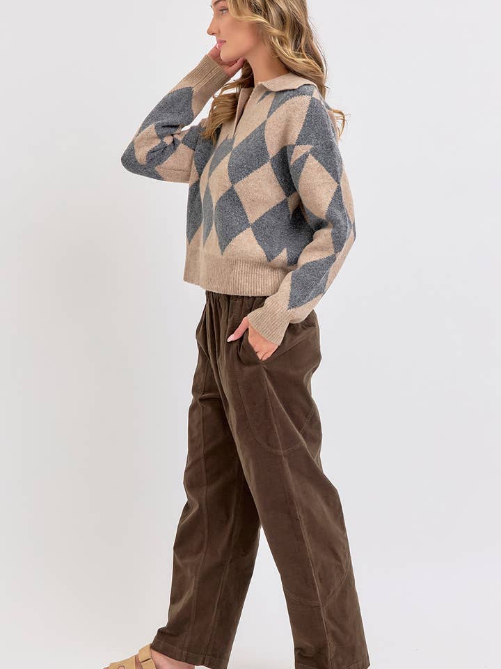 Sweet Lovely by Jen - Wholesale Pants - Women's - EASY CASUAL EVERYDAY PULL-ON RELAXED CORDUROY PANTS 48