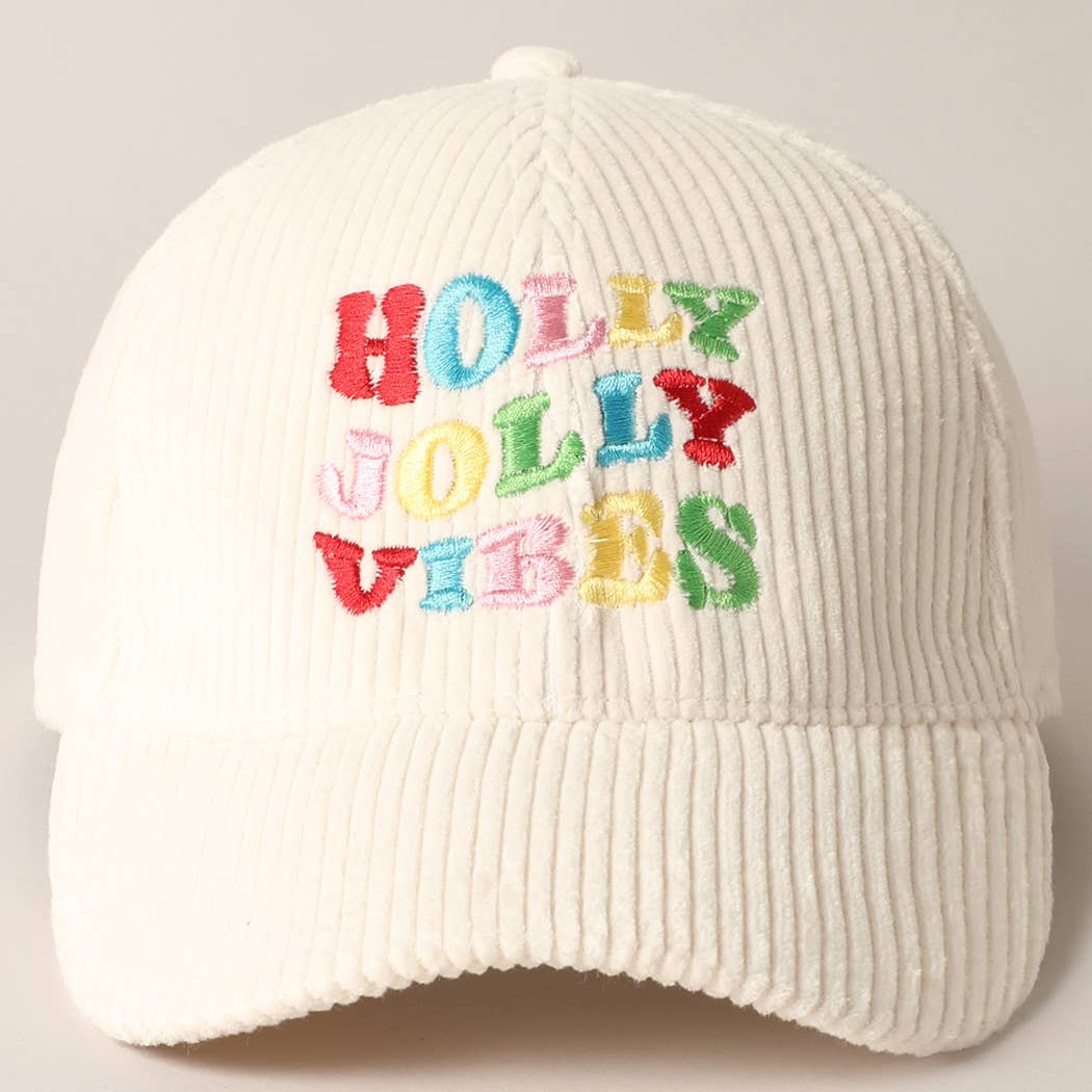 Fashion City - Wholesale Baseball Cap - Women's - Holly Jolly Vibes Embroidery Corduroy Cap12