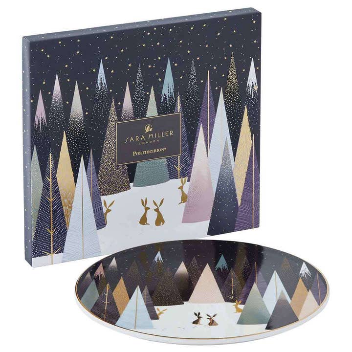 Portmeirion, Spode, Pimpernel, Nacthmann, Wrendale Designs - Wholesale Serving Plate - Sara Miller London Frosted Pines 9" Serving Plate1