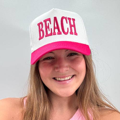 LM-3014 BEACH CAP HOT PINK for wholesale by Girlie Girl Originals