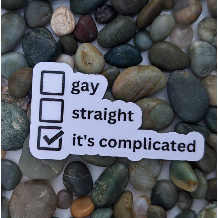 Aufkleber „Es ist kompliziert“ | Pride Vinylaufkleber für den Großhandel von PrismPressCo