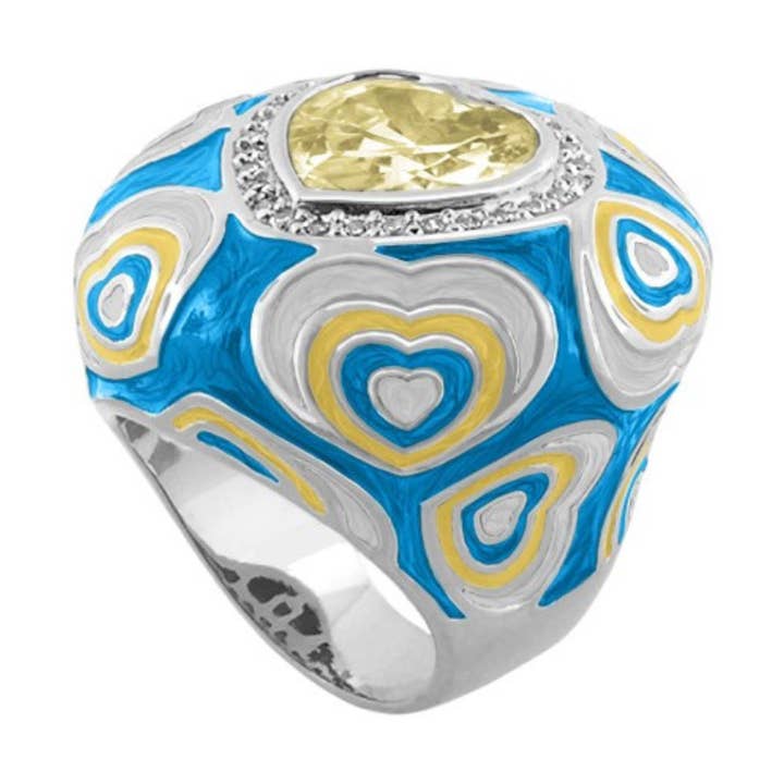 Retro Hearts Ring for wholesale by Lauren G Adams