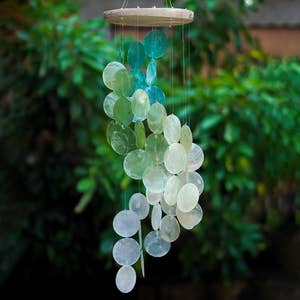 Wind Chime Jellyfish made with fused stained glass and beads , original