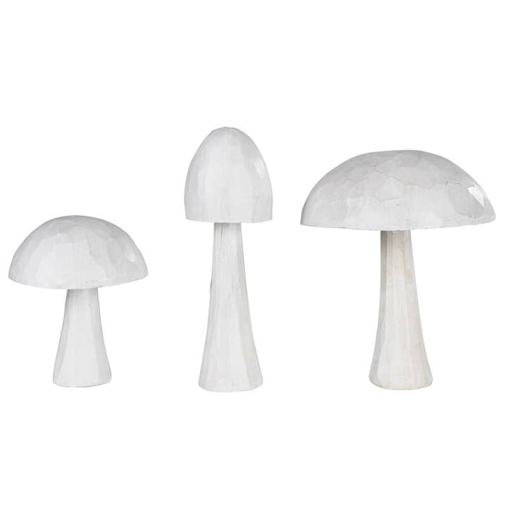 HomArt - Wholesale Decorative Tabletop Object - Mushrooms, Wood - Set of 3