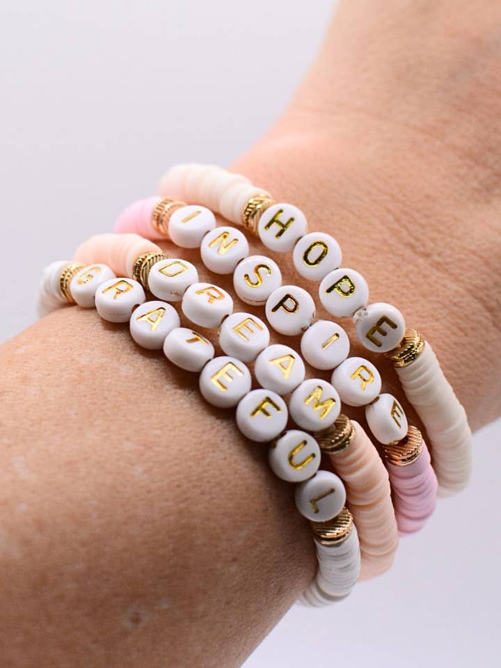 Inspirational Bracelet – Word Jewelry, Dream, Hope, Inspire for wholesale by Two and Crew - Faith Based Jewelry & Gifts