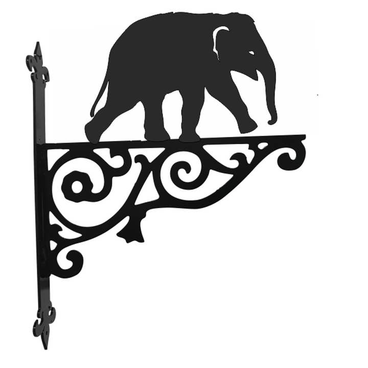 Elephant Ornamental Hanging Bracket for wholesale by Steel Images