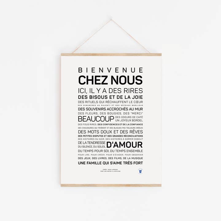 Muestra Bienvenido a nuestra casa para venta al por mayor de LES MOTS A L'AFFICHE