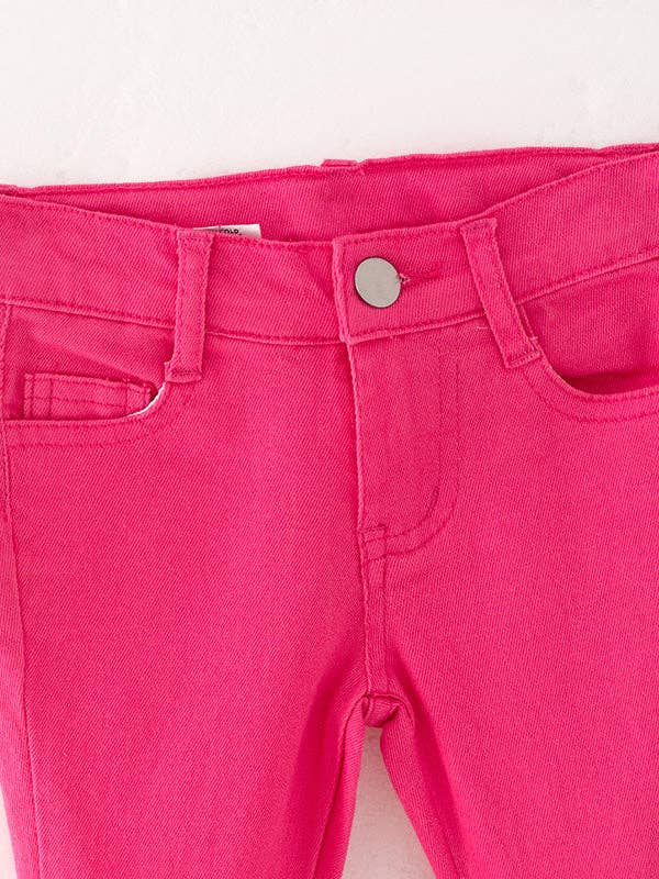 Rylee Faith Designs - Wholesale Jeans - Kids - Tight Rose Red Double Layer Bell-Bottoms Denim Jeans Pants Elastic