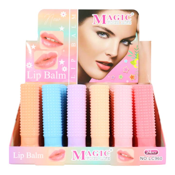 Bálsamo Labial Decorado com Tachas Magic Your Life LC960 (24PC) por atacado de TAPA fashion