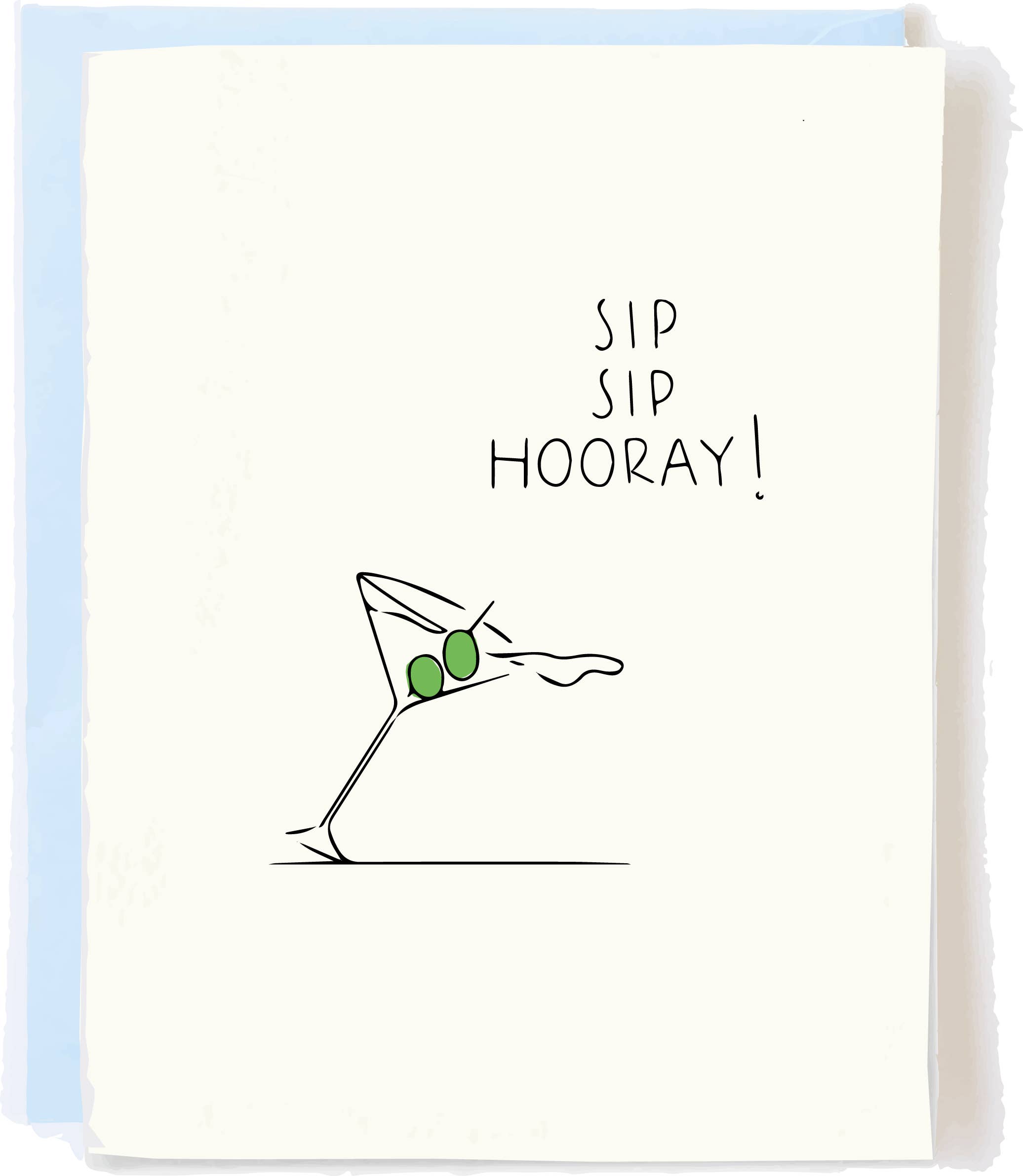 Pop + Paper - Wholesale Congratulations Card - Funny Congratulations Card – Sip Sip Hooray Martini Glass0