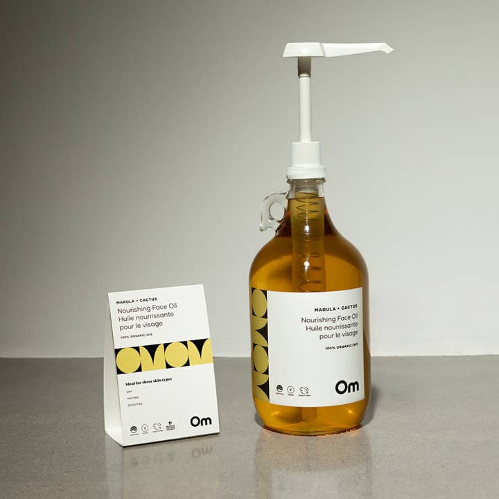 Bulk 1/4 Gal Marula + Cactus Nourishing Face Oil for wholesale by Om Organics Skincare