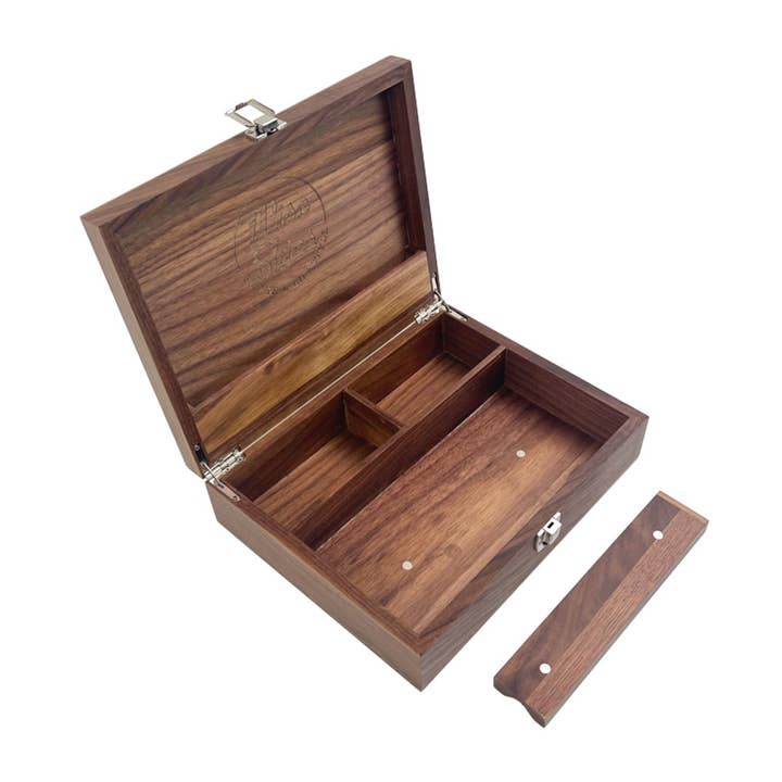 SFW Trade – wholesale Decorative box – Deluxe Walnut Rolling Storage Box Accessory Gift Home 3