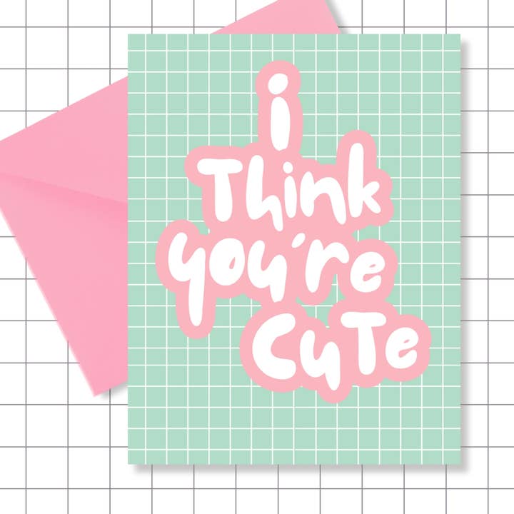 Ik Vind Je Schattig Wenskaart | Liefde + Romantiek Kaart voor wholesale door Motel Paper Los Angeles