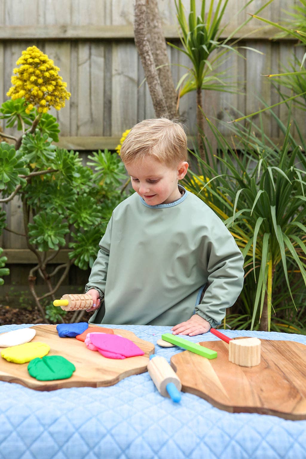 Tilda & Moo - Wholesale Bib - Baby - Pistachio Cream | Smock Bib2