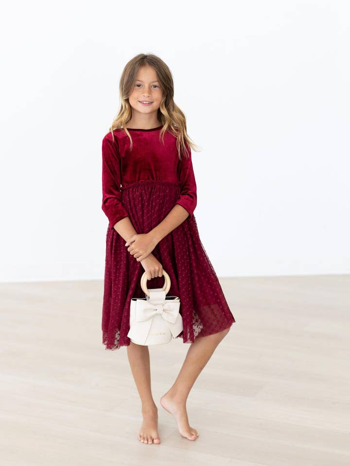 Mila & Rose - Wholesale Dress - Kids - Cranberry Velvet Tutu Dress