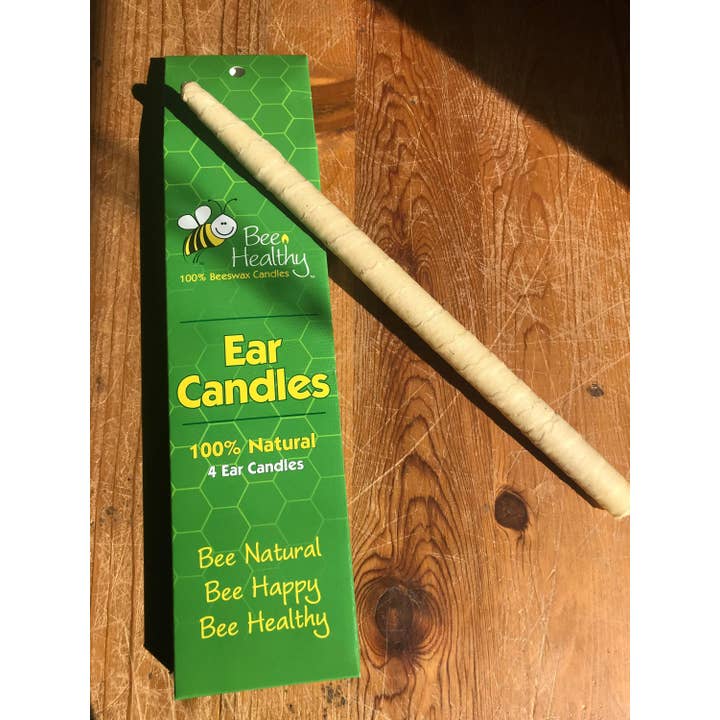 BEE HEALTHY CANDLES - Wholesale Tapered Candle/Candlestick - Hand Made Natural Beeswax Ear Candles 4 Pack