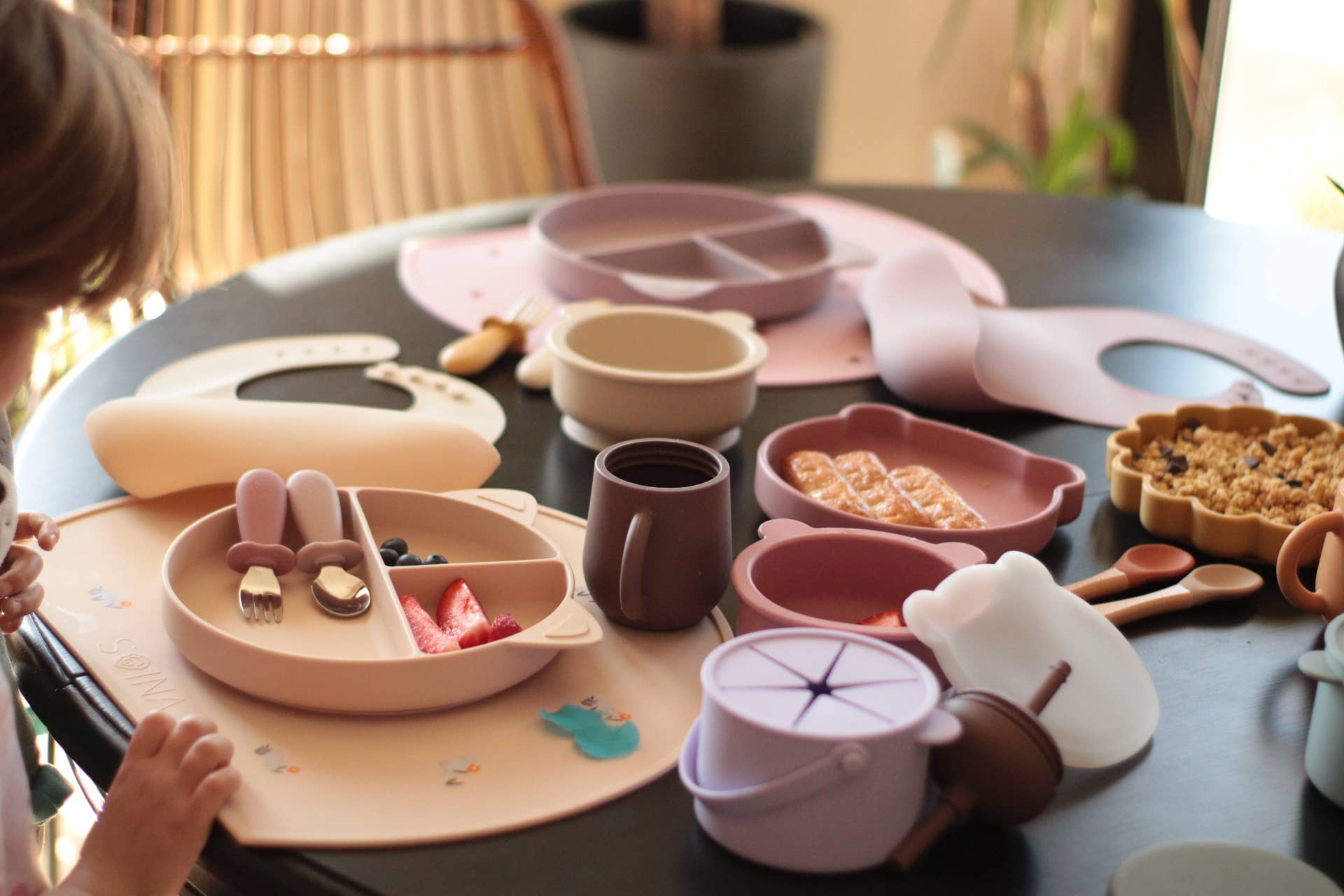 Soina - Wholesale Dinner Plate - Kids & Baby - Silicone plate with compartments (Tortora)6