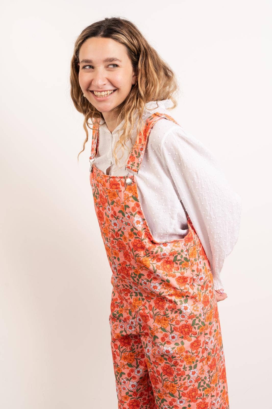 MindTraveler - Vente Salopette – femme - Salopette Nina Fleurs Orange0