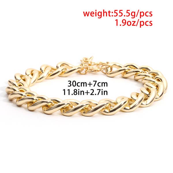 OceanusSwim - Wholesale Link & Chain Necklace - Punk Choker Hip Hop Big Chunky Aluminum Thick Chain Necklace5