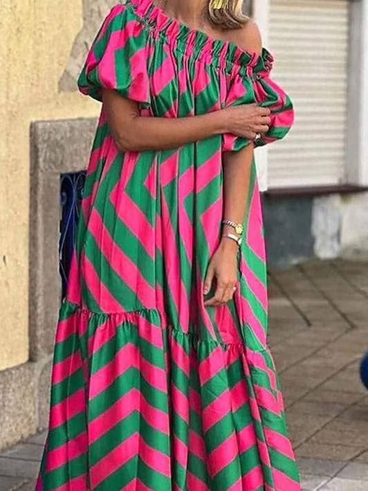 Flarix - Wholesale Dress - Women's - print off shoulder maxi dress3