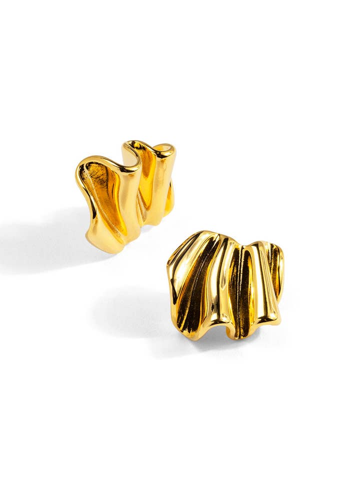 Chunky Ridged Puffy Heart Earring for wholesale by rho