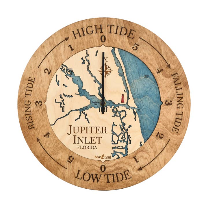 Sea & Soul Nautical Chart Art - Wholesale Wall Clock - Florida East Coast Nautical Chart Tide Clock-Many Locations46
