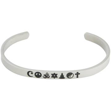 Stainless Steel Mantra Bracelet, Coexist Stainless Steel Mantra Bracelet, Coexist