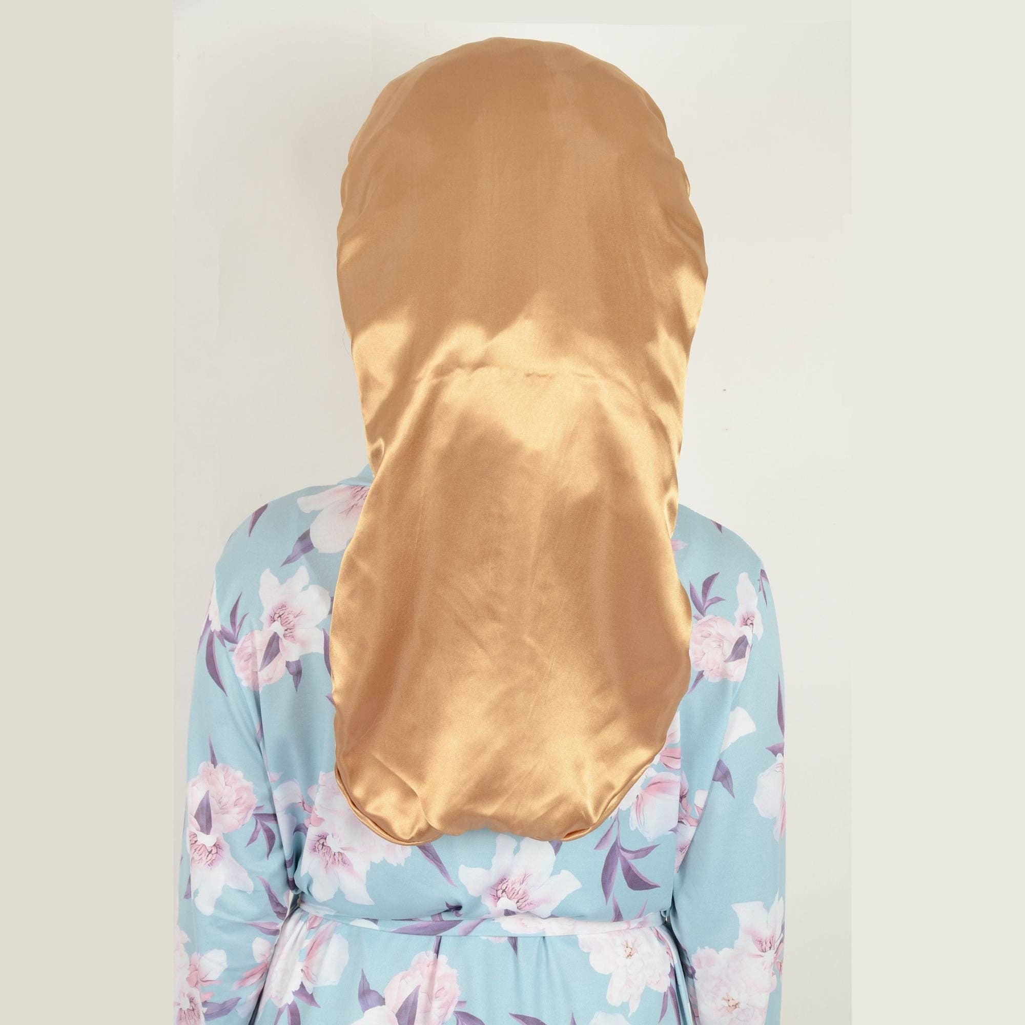 AK Brand - Wholesale Sleep Cap / Bonnet - Women's - Satin Long Bonnet Sleep Cap with Stretch Turban Band9