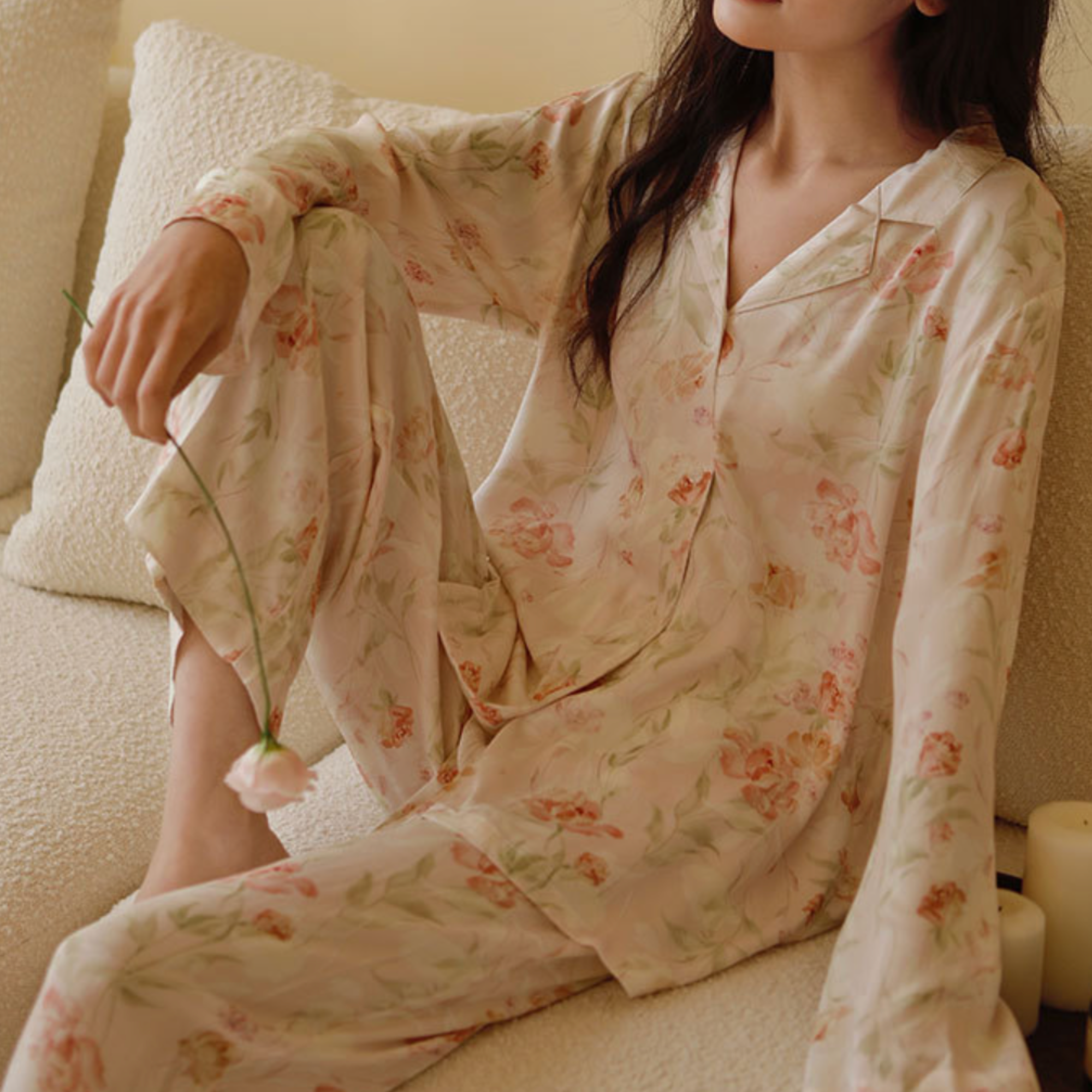 DrifWoo - Wholesale Sleepwear Set - Women's - Floral Long Sleeve Pajama Set – Soft & Breathable2
