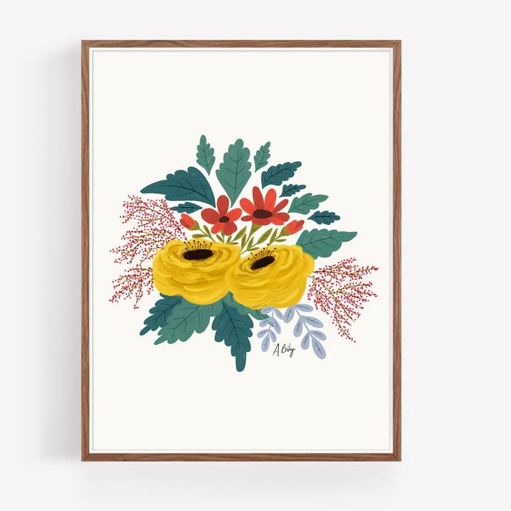 Juli-Tage - floraler Illustrationsdruck für den Großhandel von Annie Bailey Art