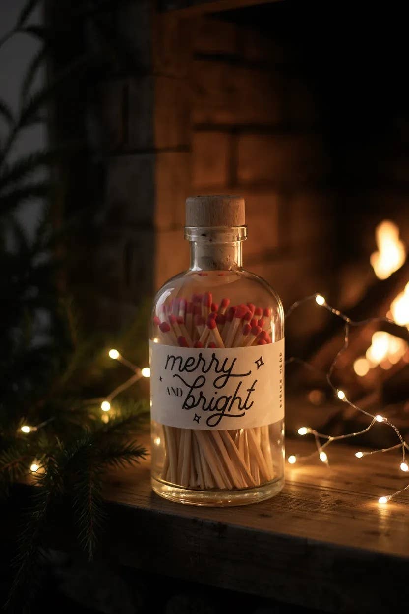 Made Market Co. - Wholesale Matches - Vintage Apothecary Christmas Merry Red Matches2