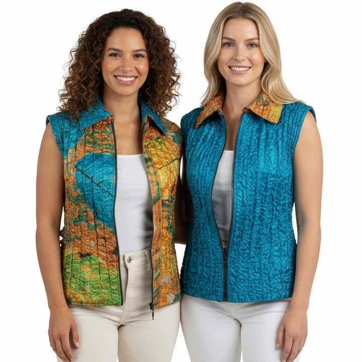 4537 - Gilets réversibles matelassés pour la vente par The Magic Scarf Company