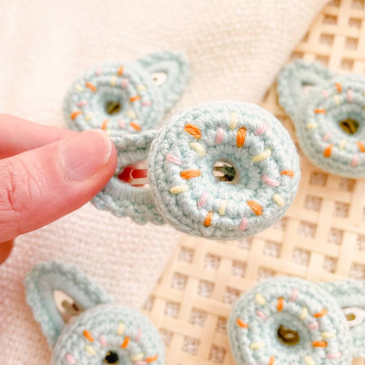 miniwhale studio - Wholesale Hair Clip - Kids - Hand-Made Crochet Donut Hair Clips