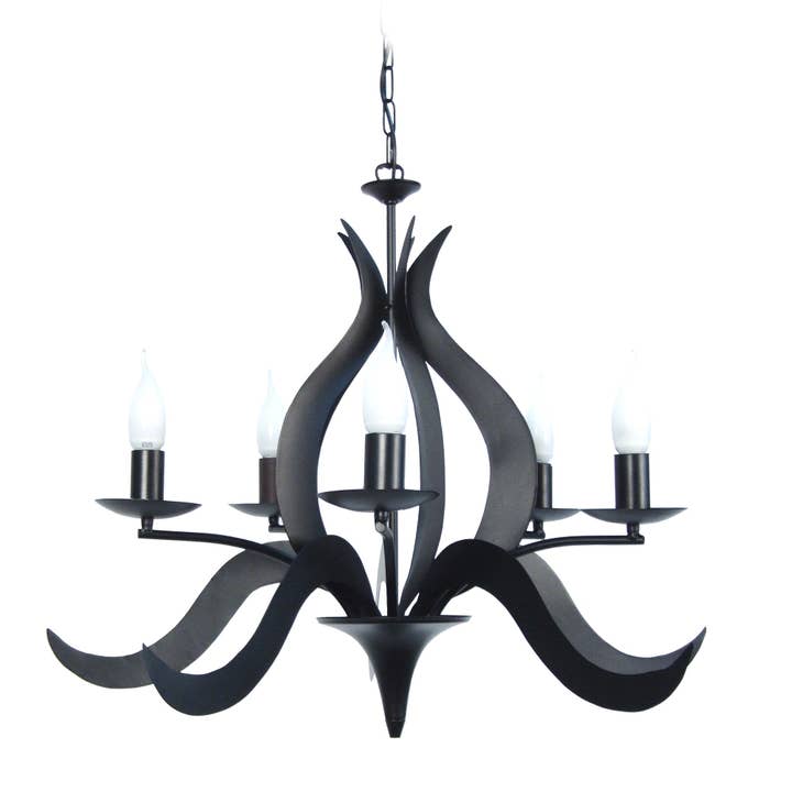 PALM - Black Metal Multi Arm Chandelier for wholesale by Tosel Shop