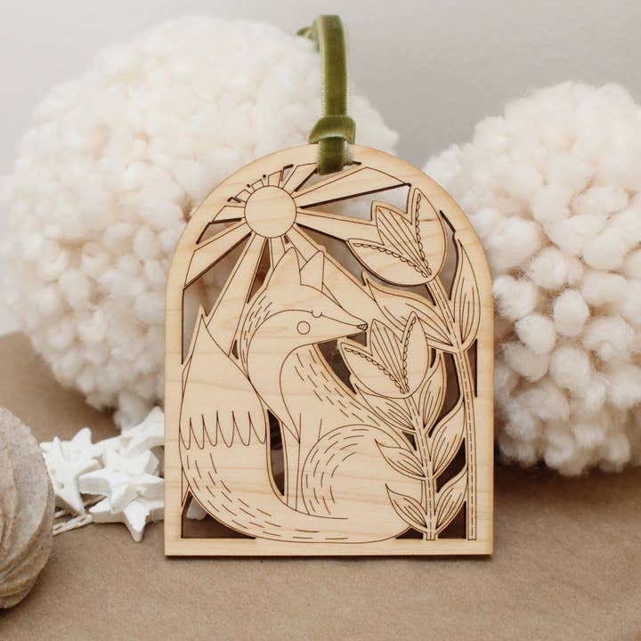 oh, little wren - Wholesale Ornament - wooden arch fox christmas holiday ornaments