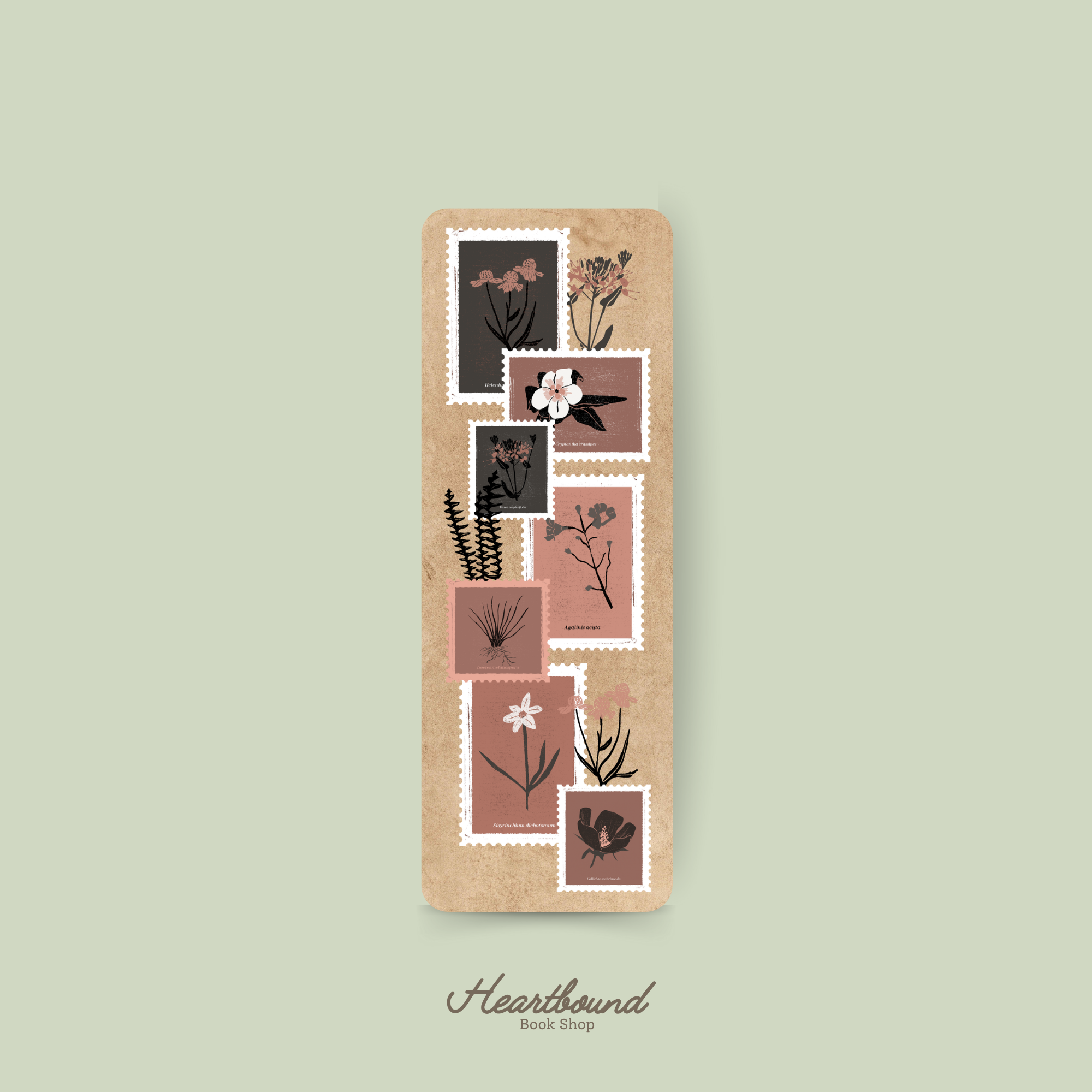 Heartbound Book Shop - Wholesale Bookmark - Flower Stamp Bookmark0